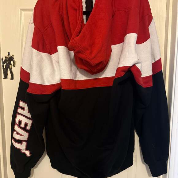 Miami Heat Colorblock Hoodie Red Black White - Size L - NBA Basketball Fan Gear